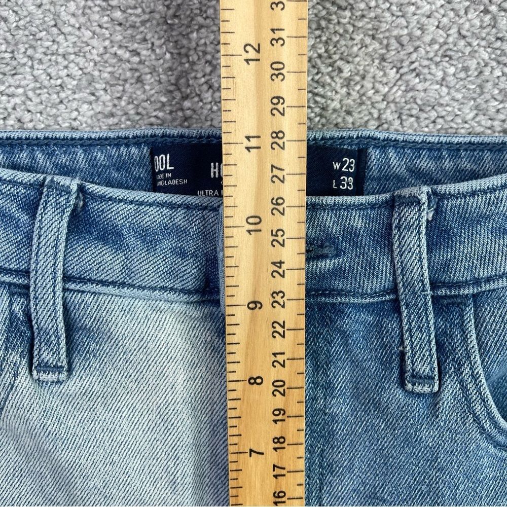 Hollister Dad Jeans Women's 23 Blue Straight Leg High Rise Two-Tone Denim - Picture 9 of 12